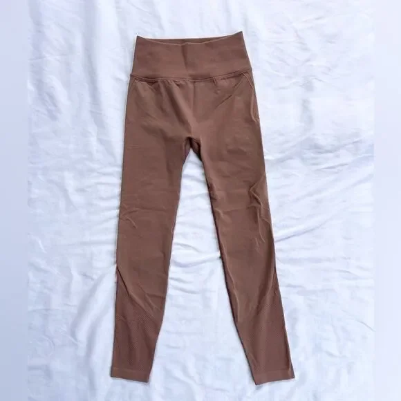 Lululemon Seamless Dusty Rose Pink Brown Leggings Size 4 - Picture 2 of 8